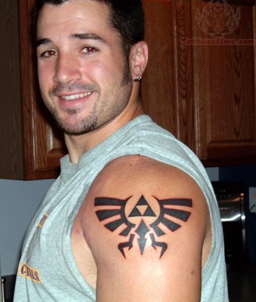 Aztec Linkin Park Tattoo On shoulder